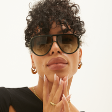 Load image into Gallery viewer, Ivy Luxe - Olive Tangle-Free Round Aviator Sunglasses
