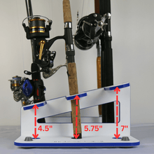 Load image into Gallery viewer, Made in the USA Fishing Rod Rack | 12 Pole Waterproof Wash-down | Dock, Garage, Boat, Storage
