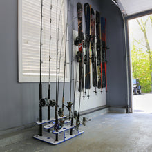 Load image into Gallery viewer, Made in the USA Fishing Rod Rack | 12 Pole Waterproof Wash-down | Dock, Garage, Boat, Storage
