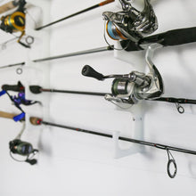 Load image into Gallery viewer, Made in the USA Fishing Rod Rack | Wall or Ceiling Mounted
