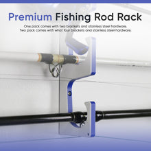 Load image into Gallery viewer, Made in the USA Premium Fishing Rod Racks | Wall or Ceiling or Boat Mounted

