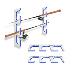 Load image into Gallery viewer, Made in the USA Premium Fishing Rod Racks | Wall or Ceiling or Boat Mounted
