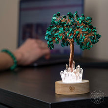 Load image into Gallery viewer, Malachite Anxiety Tree Lamp
