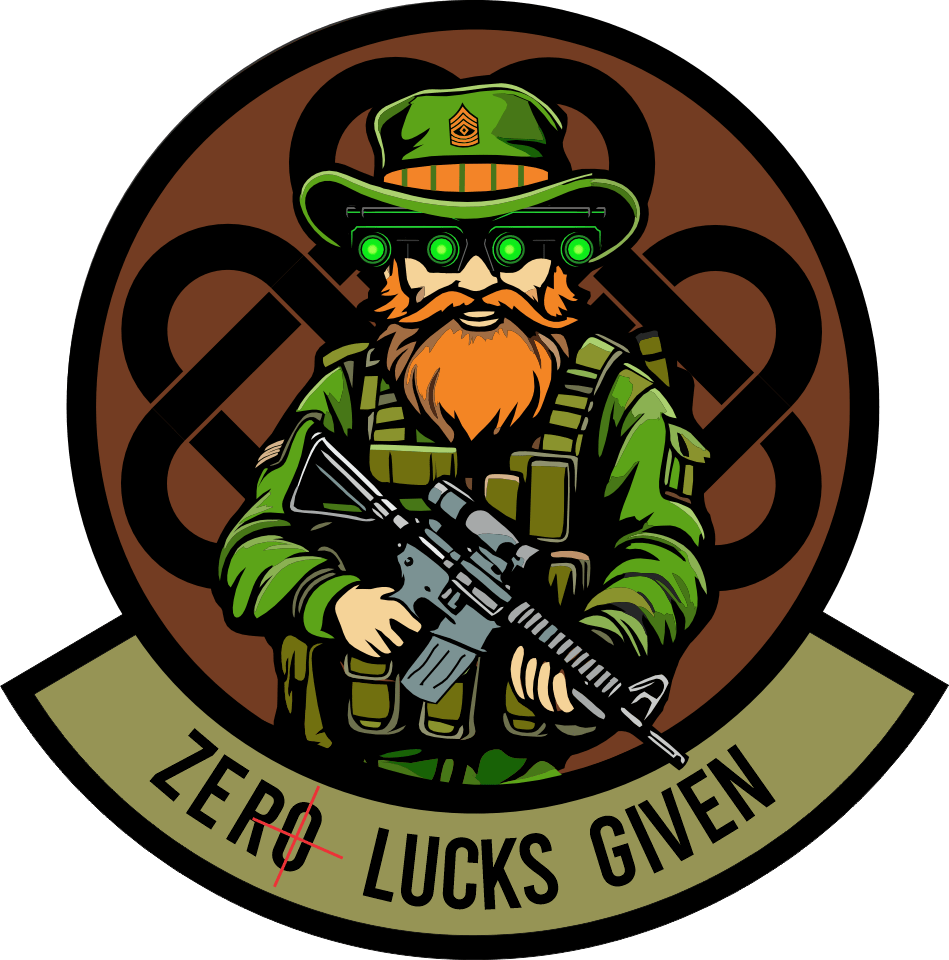 STICKER March 2024 POTM - Zero Lucks Given Tactical Recon Leprechaun with Night Vision Goggles- 3.5