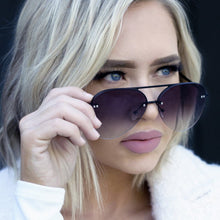 Load image into Gallery viewer, Smaller Megan 2 - Faded Black Metal Aviator Sunglasses
