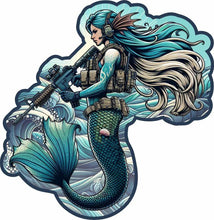 Load image into Gallery viewer, STICKER - Ocean Warrior: The Tactical Mermaid - 3"
