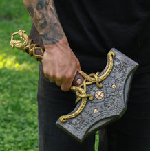 Load image into Gallery viewer, Mjolnir hammer steel version 26.45lb Glow-in-the-Dark Runes
