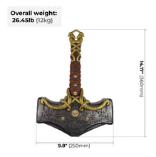 Load image into Gallery viewer, Mjolnir hammer steel version 26.45lb Glow-in-the-Dark Runes
