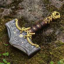 Load image into Gallery viewer, Mjolnir hammer steel version 26.45lb Glow-in-the-Dark Runes
