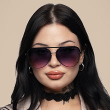 Load image into Gallery viewer, Cristina - Tangle Free - Faded Purple &amp; Pink Aviator Sunglasses

