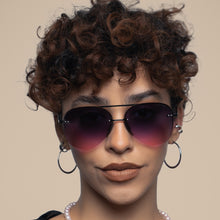 Load image into Gallery viewer, Smaller Megan 2 - Ruby Metal Aviator Sunglasses
