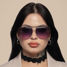 Load image into Gallery viewer, Bella Faded Purple and Pink - Tangle Free Aviator Sunglasses
