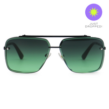 Load image into Gallery viewer, Bella - Tangle Free- Dark Green Oversized Squared Aviators
