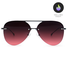 Load image into Gallery viewer, Smaller Megan 2 - Ruby Metal Aviator Sunglasses
