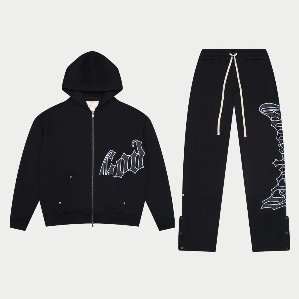 GODSPEED OG Logo Sweatsuit V2 (Blk/Light Blue)