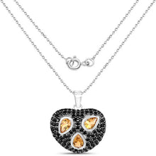 Load image into Gallery viewer, 3.19 Carat Genuine Citrine and Black Spinel .925 Sterling Silver Pendant
