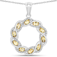 Load image into Gallery viewer, 1.73 Carat Genuine Citrine and White Topaz .925 Sterling Silver Pendant
