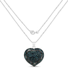 Load image into Gallery viewer, 1.25 Carat Genuine Blue Diamond .925 Sterling Silver Pendant
