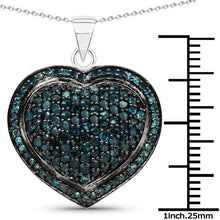 Load image into Gallery viewer, 1.25 Carat Genuine Blue Diamond .925 Sterling Silver Pendant
