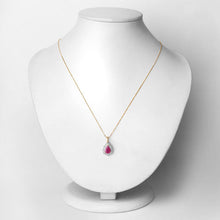 Load image into Gallery viewer, 1.29 Carat Genuine Ruby and White Diamond 14K Yellow Gold Pendant
