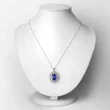 Load image into Gallery viewer, 5.91 Carat Genuine Tanzanite and White Diamond 14K White Gold Pendant
