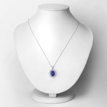Load image into Gallery viewer, 3.90 Carat Genuine Tanzanite and White Diamond 14K White Gold Pendant
