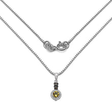 Load image into Gallery viewer, 1.00 Carat Genuine Citrine, Champagne Diamond &amp; White Diamond .925 Sterling Silver Pendant
