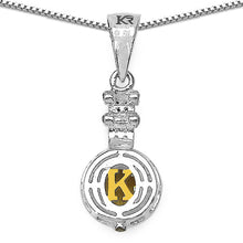 Load image into Gallery viewer, 1.00 Carat Genuine Citrine, Champagne Diamond &amp; White Diamond .925 Sterling Silver Pendant
