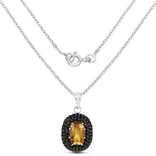 Load image into Gallery viewer, 5.85 Carat Genuine Citrine and Black Spinel .925 Sterling Silver Pendant
