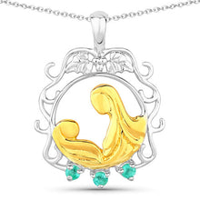 Load image into Gallery viewer, 0.09 Carat Genuine Emerald .925 Sterling Silver Pendant
