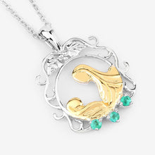 Load image into Gallery viewer, 0.09 Carat Genuine Emerald .925 Sterling Silver Pendant

