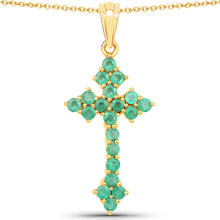 Load image into Gallery viewer, 2.00 Carat Genuine Zambian Emerald .925 Sterling Silver Pendant
