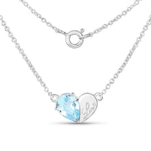 Load image into Gallery viewer, 1.90 Carat Genuine Blue Topaz .925 Sterling Silver Pendant
