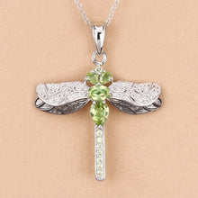 Load image into Gallery viewer, 1.98 Carat Genuine Peridot and White Topaz .925 Sterling Silver Pendant
