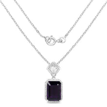 Load image into Gallery viewer, 7.37 Carat Genuine Amethyst and White Zircon .925 Sterling Silver Pendant
