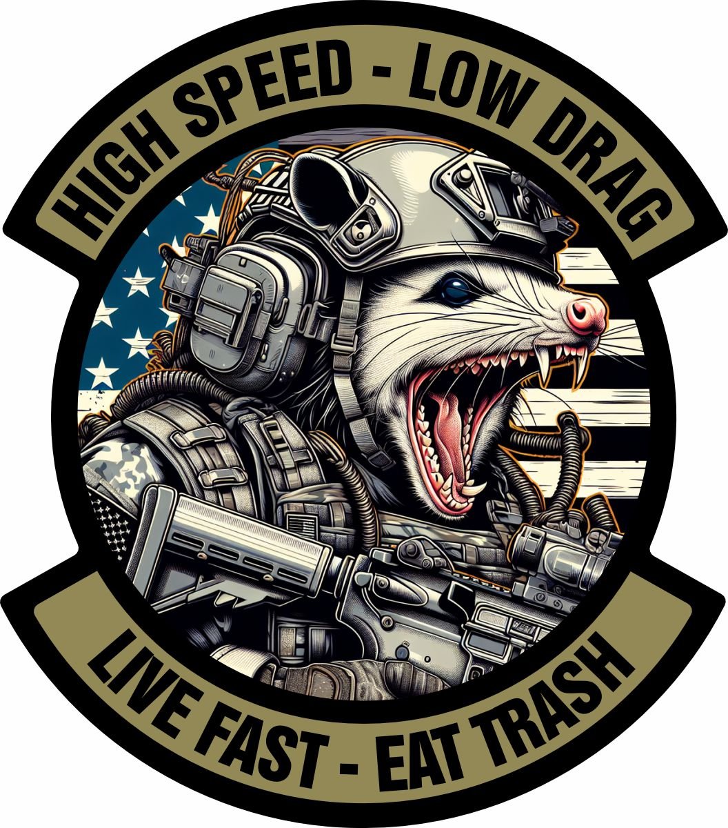 Tactical Possum Street Cat Collection - High Speed - Low Drag - Live Fast - Eat Trash - 4