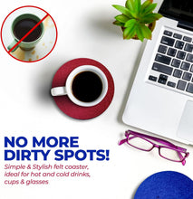Load image into Gallery viewer, Premium Felt Coasters for Drink, by AA Wonders (Wine Red/Royal Blue)
