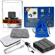 Load image into Gallery viewer, Premium Whiskey Stones 100% Natural Granite Set Of 9 Chilling Rocks Stone
