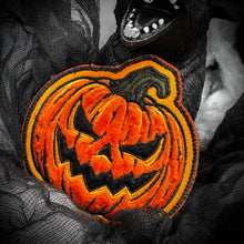 Load image into Gallery viewer, The Gourdfather - Fuzzy Pumpkin - 4" Embroidered Patch
