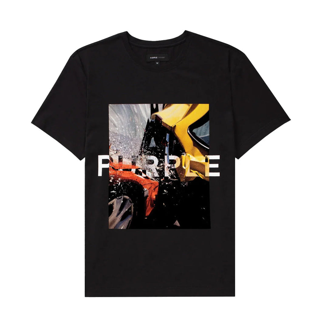 Purple Brand Mens Clean Jersey Crew Neck T-Shirt Black