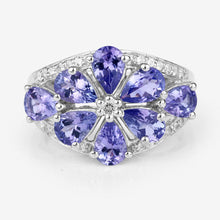 Load image into Gallery viewer, 3.24 Carat Genuine Tanzanite and White Topaz .925 Sterling Silver Ring
