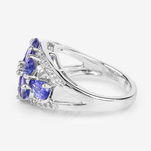 Load image into Gallery viewer, 3.24 Carat Genuine Tanzanite and White Topaz .925 Sterling Silver Ring
