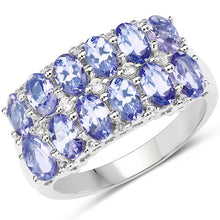 Load image into Gallery viewer, 3.16 Carat Genuine Tanzanite &amp; White Topaz .925 Sterling Silver Ring
