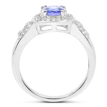 Load image into Gallery viewer, 1.42 Carat Genuine Tanzanite &amp; White Topaz .925 Sterling Silver Ring
