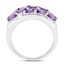 Load image into Gallery viewer, 1.67 Carat Genuine  Amethyst and White Topaz .925 Sterling Silver Ring
