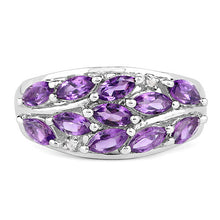 Load image into Gallery viewer, 1.67 Carat Genuine  Amethyst and White Topaz .925 Sterling Silver Ring

