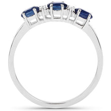 Load image into Gallery viewer, 0.70 Carat Genuine Blue Sapphire and White Diamond 10K Yellow Gold Ring
