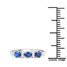 Load image into Gallery viewer, 0.70 Carat Genuine Blue Sapphire and White Diamond 10K Yellow Gold Ring

