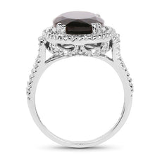 Load image into Gallery viewer, 5.80 Carat Genuine Smoky Quartz &amp; White Topaz .925 Sterling Silver Ring

