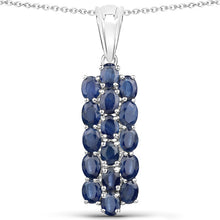 Load image into Gallery viewer, 10.40 Carat Genuine Blue Sapphire .925 Sterling Silver 3 Piece Jewelry Set (Ring, Earrings, and Pendant w/ Chain)

